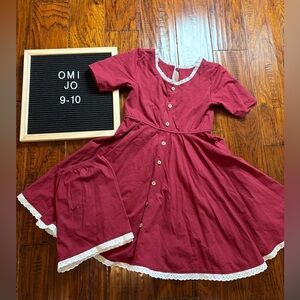 Omi Jo Well Dressed Wolf Burgundy Dress with Lace Trim